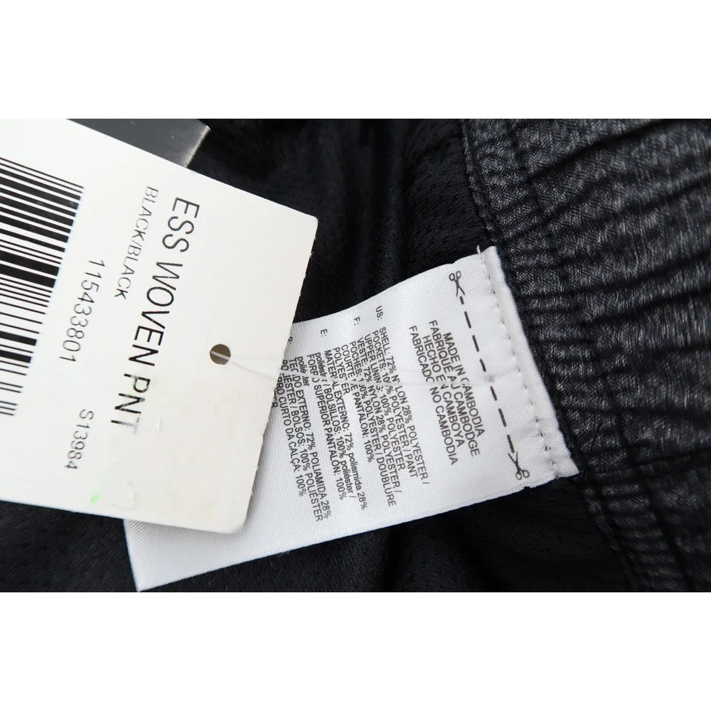 Adidas Mens XXL Essentials Woven Pants Black Track Gym Ankle Zip Pant S13984 2XL
